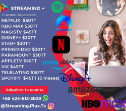 Available screens from Netflix, Hbo Max, Magistv,+58 424-813-3828